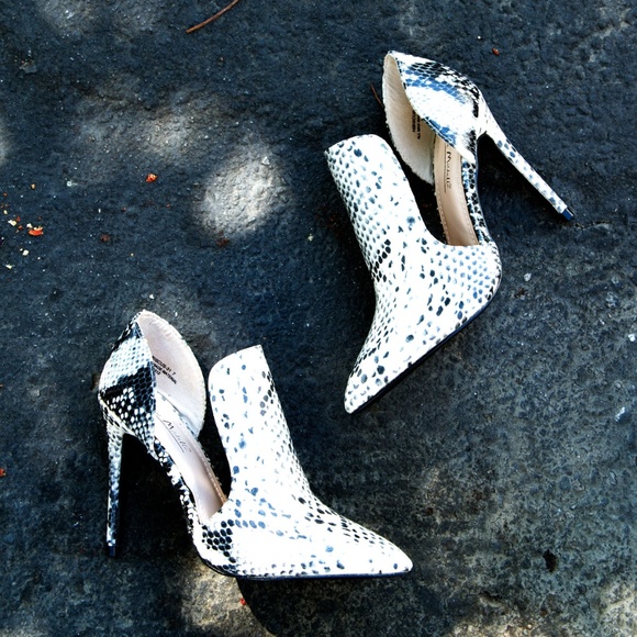 NEW🔥 Snake Pointed Toe Booties Stiletto High Heel - Picture 6 of 6